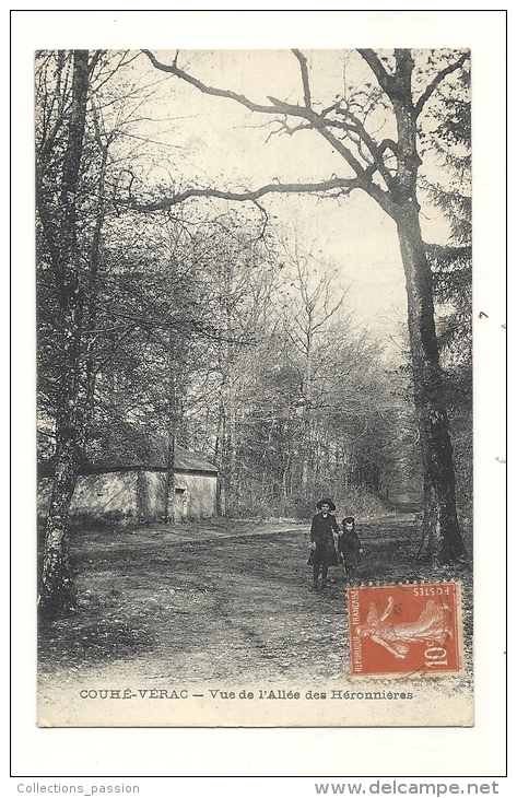 Cp, 86, Couhé-Vérac, Vue De L'Allé Des Héronnières, Voyagée 1918 - Couhe