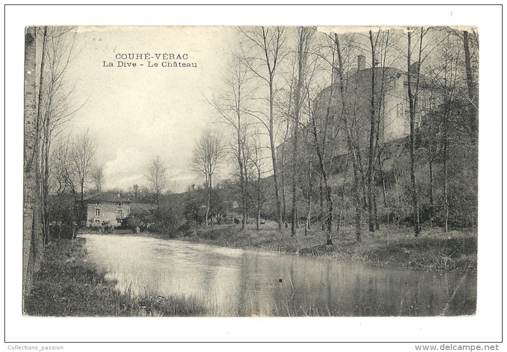 Cp, 86, Couhé-Vérac, La Dive, Le Château, écrite 1917 - Couhe