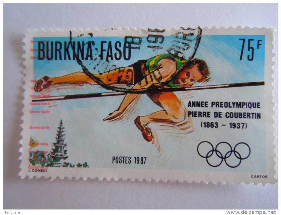 Burkina Faso 1987 Sports Sport Saut En Hauteur Hoogspringen Yv 743 O - Burkina Faso (1984-...)