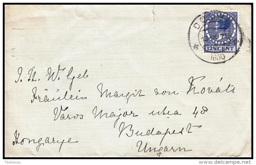 Netherlands 1930, Cover To Hungary - Lettres & Documents