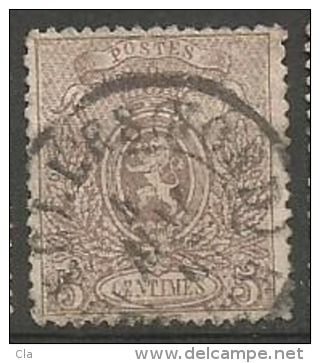 25  Obl  Dc  BXL (Nord)  100 - 1866-1867 Petit Lion