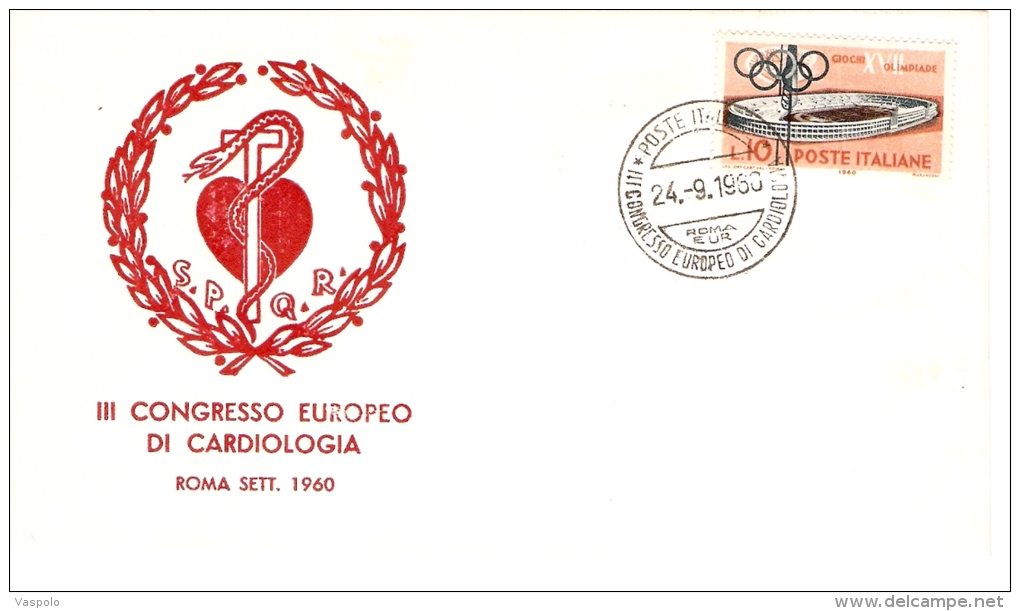 MEDICINE THIRD EUROPEAN CONGRESS OF CARDIOLOGY, ITALY,ROMA SEPTEMBER 1960,NICE COVER - Altri & Non Classificati