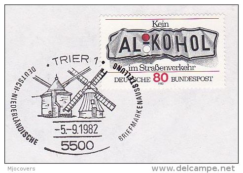 1982 WINDMILL Pic EVENT Pmk COVER, GERMANY Energy Stamps Alcohol Drink - Other & Unclassified
