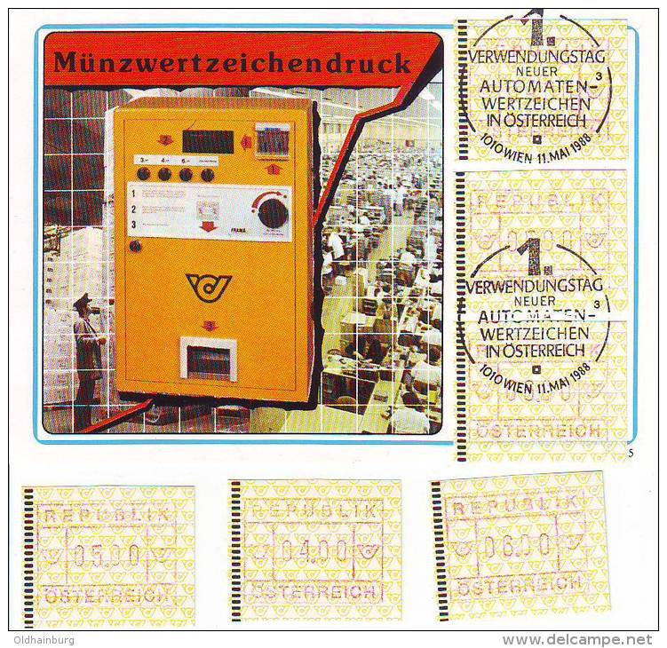 1052b: Österreich 1988, ATM- Ausgaben, Maximumkarte Plus ** - Timbres De Distributeurs [ATM]