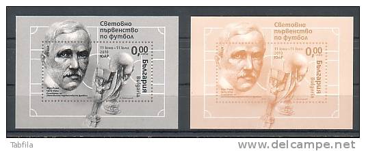 BULGARIA \ BULGARIE - 2010 - Footballe - Coup Du Mond - 2 Bl Souvenir - 2010 – South Africa