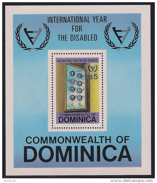 Dominica 1981 International Year Of Disabled Persons Yvert Ss 71** - Dominica (1978-...)