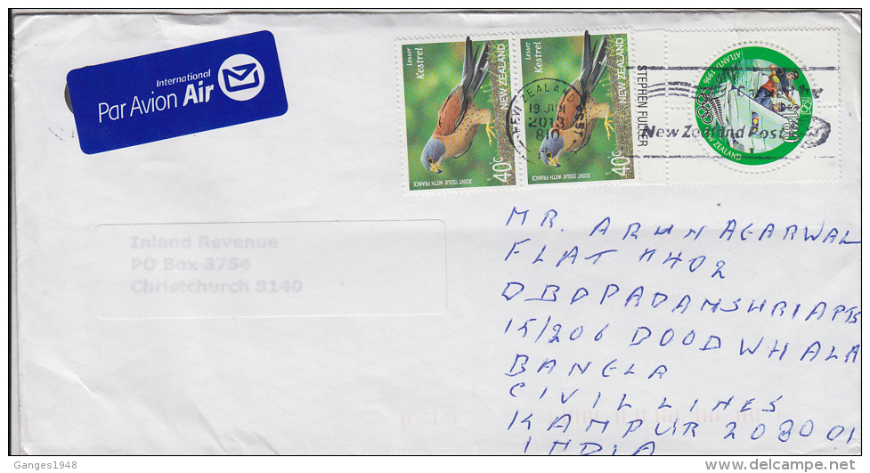 New Zealand  Parrot  Olympic Stamps Mailed Cover To India # 49775 - Parrots