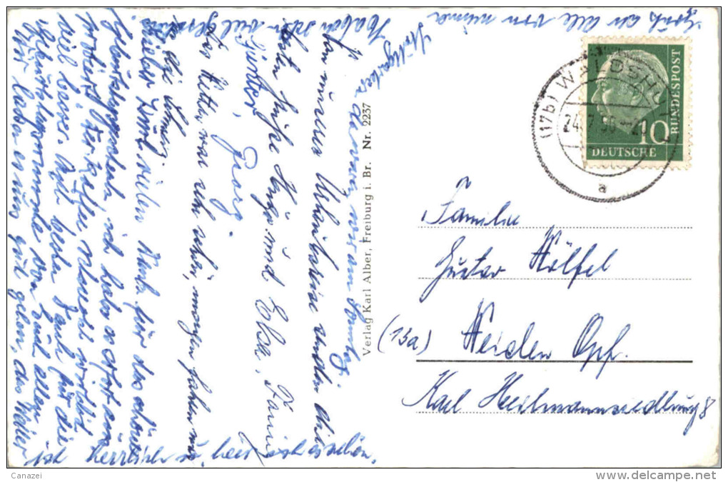 AK Schwarzwald, Poststempel Waldshut, Gel 1956 - Waldshut-Tiengen