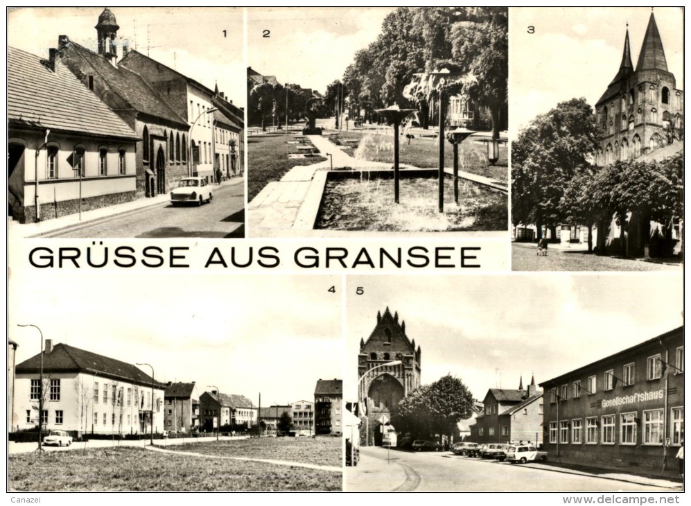 AK Gransee: Breitscheid-Str, Platz OdF, POS W. Seelenbinder, Ung, 1978 - Gransee