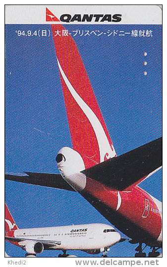Télécarte Japon - AVION / QANTAS Australie  - AIRLINE Plane JAPAN Phonecard AUSTRALIA - FLUGZEUG Telefonkarte - 490 - Airplanes