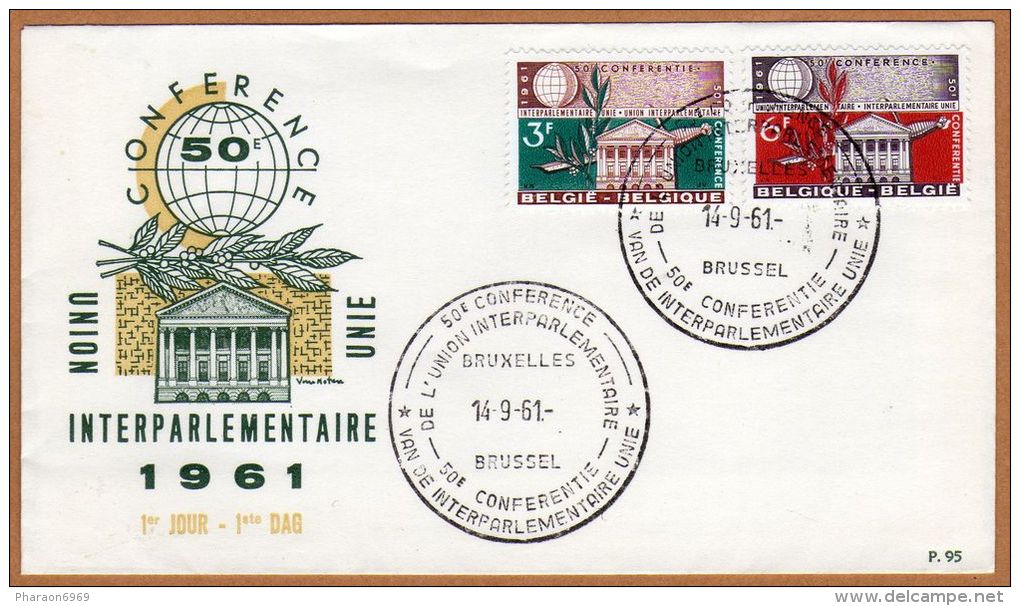 Enveloppe FDC 95 1191 1192 Conférence De L'union Parlementaire - 1961-1970