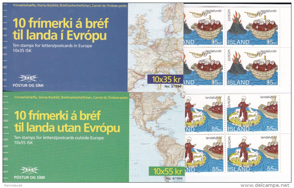 ISLANDE - YVERT CARNETS N° C753 + C754  ** ( EUROPA )  COTE = 45 EUROS - Booklets