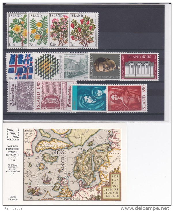 ISLANDE - ANNEE 1984 SAUF 567/8  ** ( EUROPA )  COTE = 38 EUROS - Collezioni & Lotti