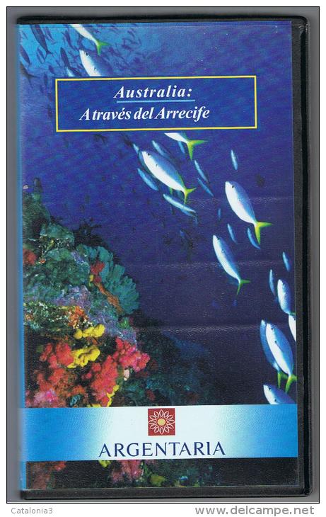 PELICULA En VHS - Original Usada - DOCUMENTAL - AUSTRALIA A TRAVES DEL ARRECIFE - Dokumentarfilme