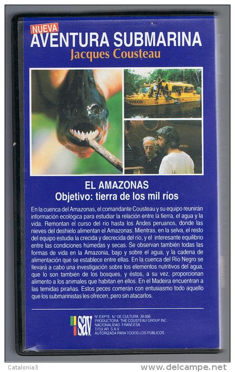 PELICULA En VHS - Original Usada - DOCUMENTAL - Jacques Cousteau AMAZONAS - Documentaires