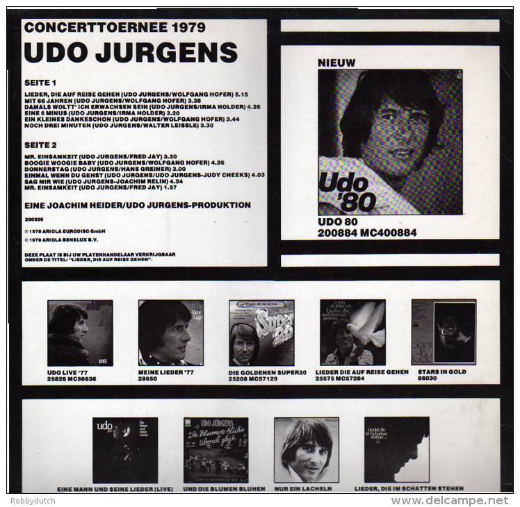 * LP *  UDO JÜRGENS - CONCERTTOERNEE 1979 (Holland EX-!!!) JURGENS - Otros - Canción Alemana