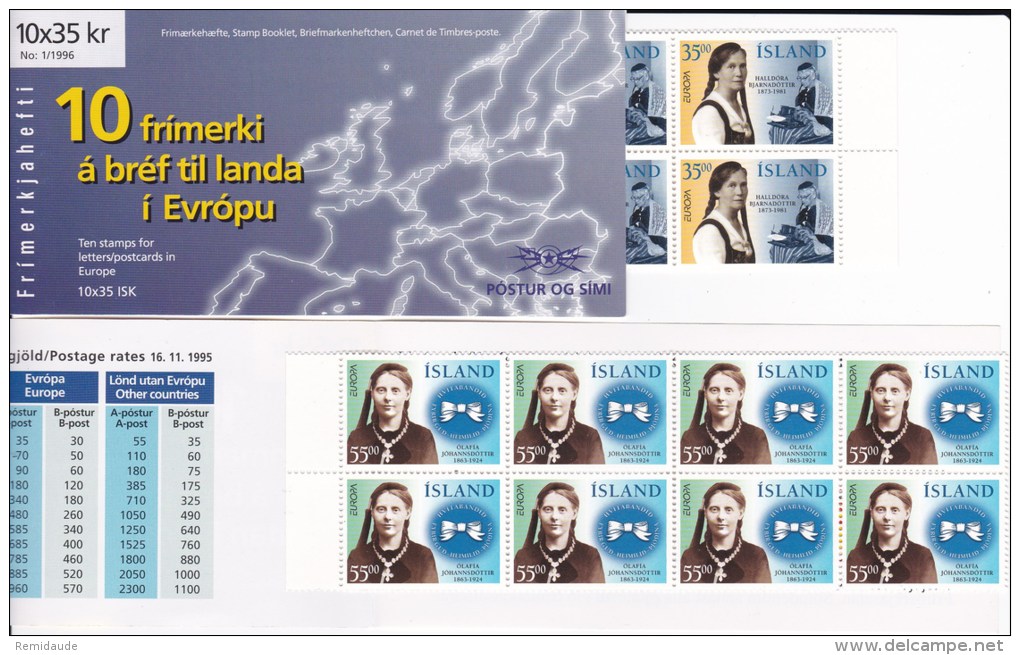 ISLANDE -  CARNETS EUROPA - YVERT C797/C798  **  COTE = 40 EUROS - Markenheftchen