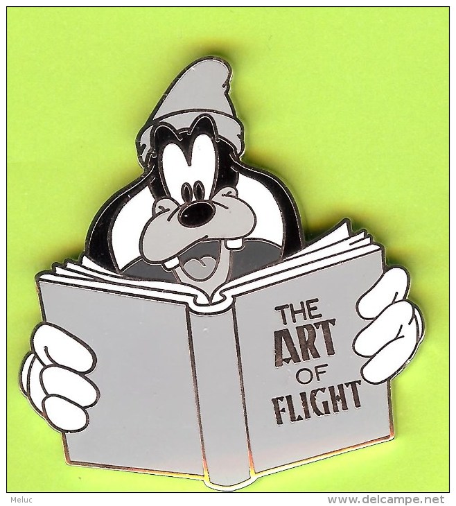 Pin BD Disney École De Pilotage Goofy / Dingo Livre ´The Art Of Flight´ (Édition Limitée 100) - 10Q19 - Disney