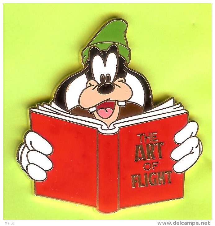 Pin BD Disney École De Pilotage Goofy / Dingo Livre ´The Art Of Flight´ (Édition Limitée 200) - 10Q20 - Disney