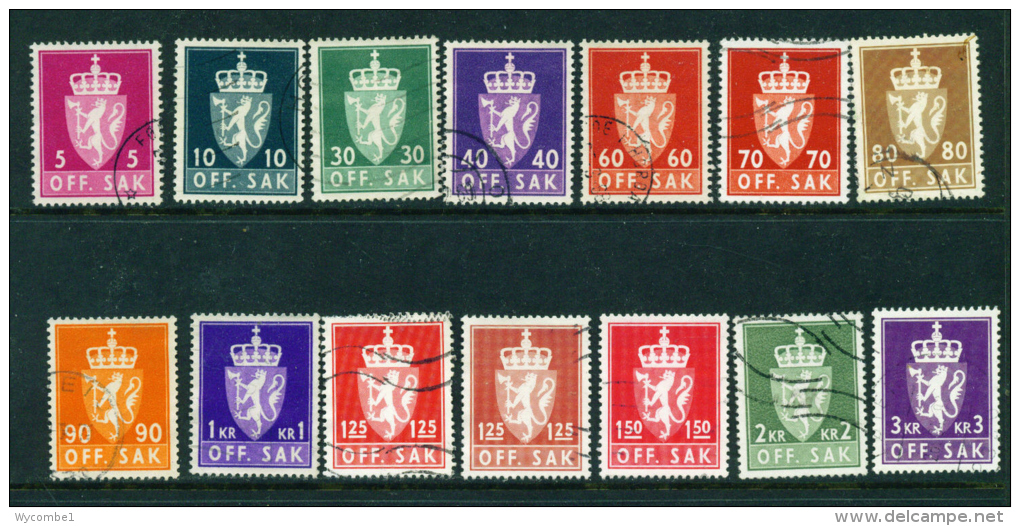 NORWAY - 1955 Officials Range Of 14 Different Used As Scan - Service