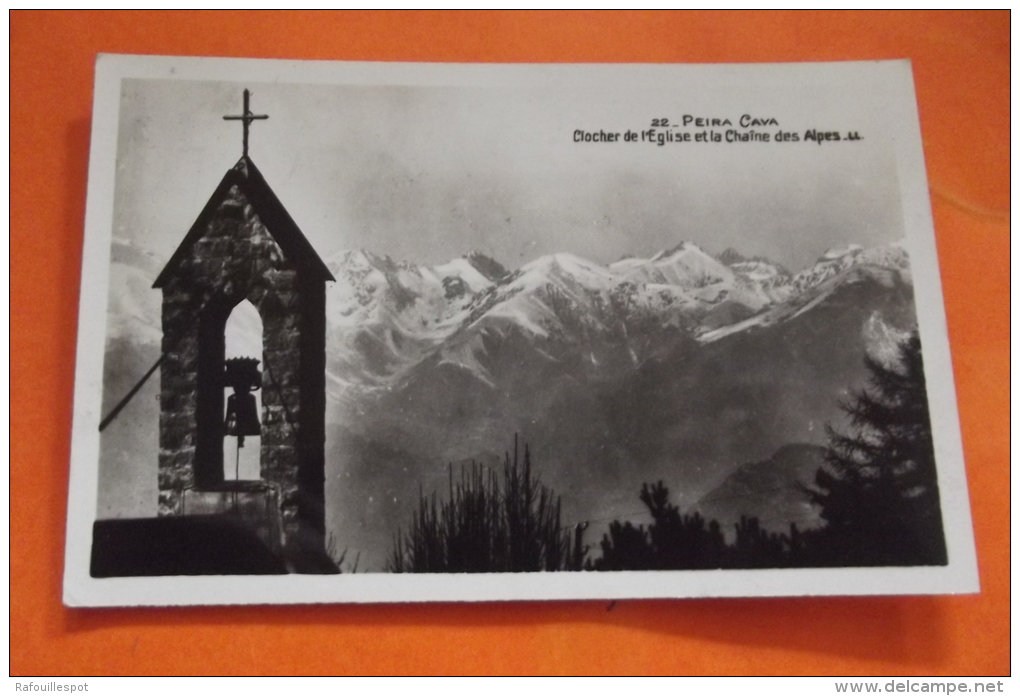 C P  Peira Cava Clocher De L'eglise Et La Chaine Des Alpes M - Autres & Non Classés