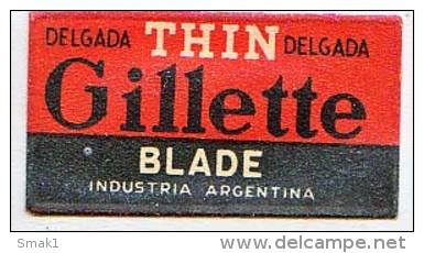 RAZOR BLADE RASIERKLINGE DELGADA THIN DELGADA GILLETTE BLADE INDUSTRIA ARGENTINA Nicht Ohne Rasierer Gefüllt - Scheermesjes