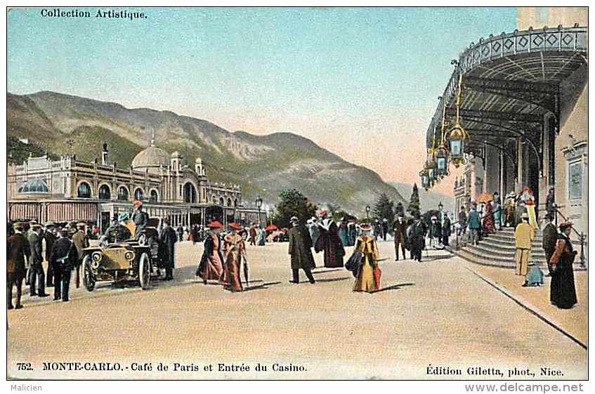 Monaco -ref B781- Monte Carlo - Cafe De Paris Et Entree Du Casino -carte Bon Etat   - - Monte-Carlo