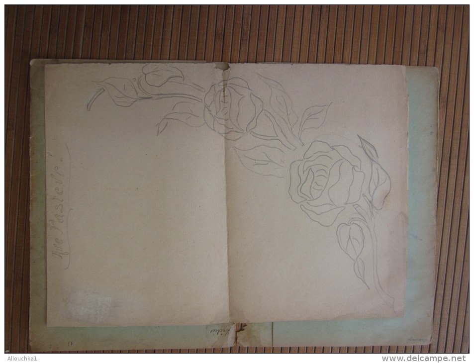 Protège-cahier Illustré De Bel Oiseau Et Des Fleursavec à L'intérieur Des Dessins Des Rosaces Des Roses Voir Les Photos - Copertine Di Libri