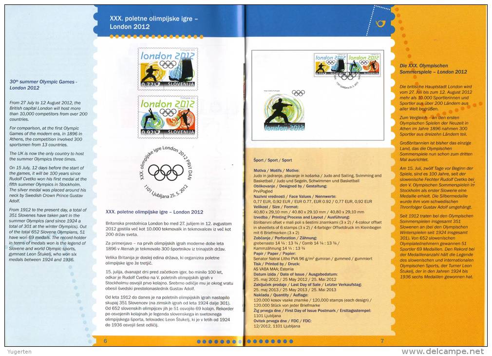 SLOVENIE 2012 - Philatelic Magazine - 32 Pages - London Olympic Games - JO - Jeux Olympiques - Summer 2012: London