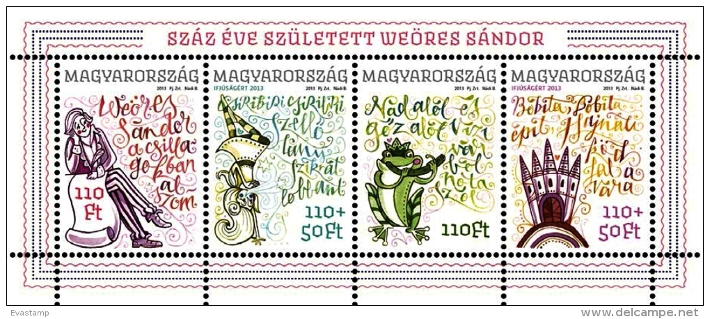 HUNGARY-2013. Youth Philately Sheet / Poet Sandor Weöres And Heroes Of His Fairy Tales MNH!! New! - Nuovi