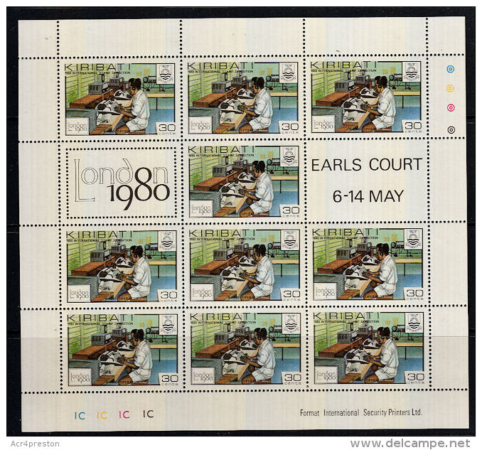 A5199 KIRIBATI 1980, SG 114 London '80 Stamp Exhibition, Sheetlet  MNH - Kiribati (1979-...)