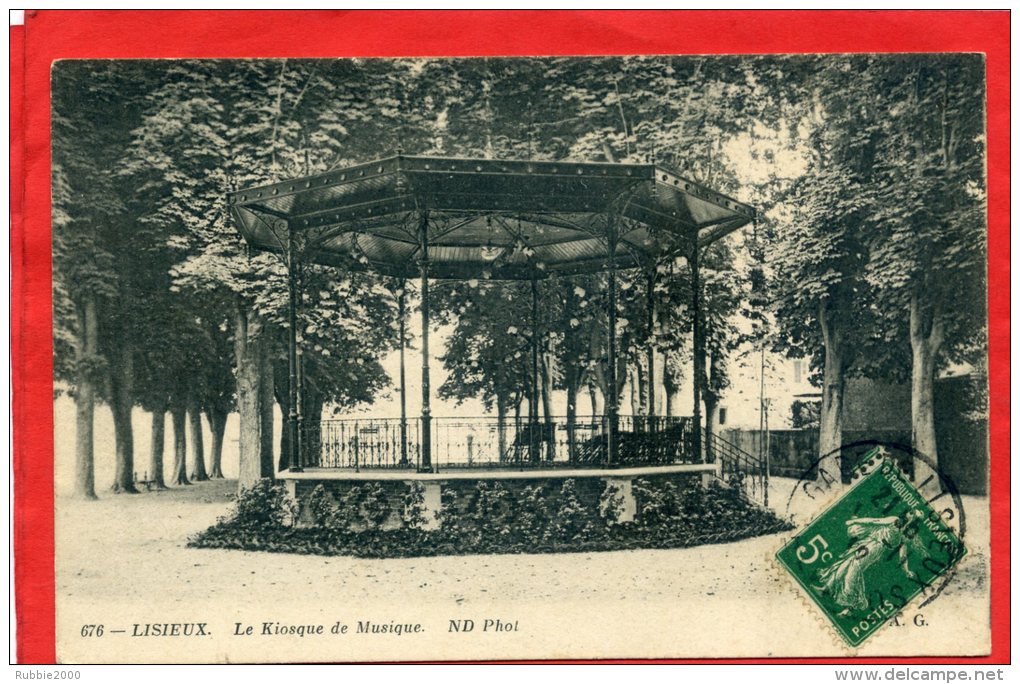 LISIEUX 1912 KIOSQUE DE MUSIQUE CARTE EN TRES BON ETAT - Lisieux