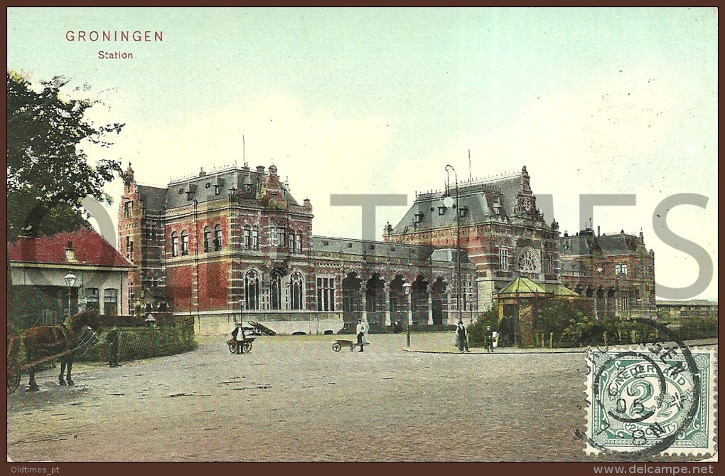 NETHERLANDS - GRONINGEN - THE STATION - 1905 PC. - Groningen