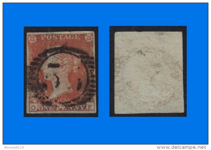 GB 1841-0010, 1d Red-Brown SG8 Imperf Star Lettered O-F, Good Used London Chief  Office Cancel - Gebruikt