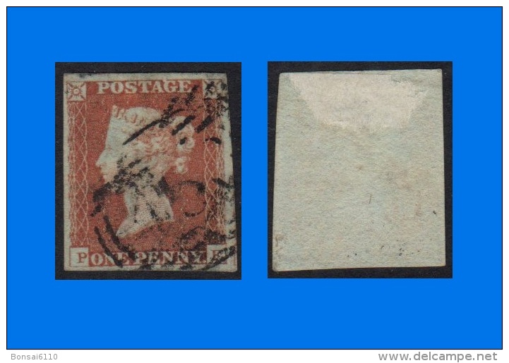 GB 1841-0009, 1d Red-Brown SG8 Imperf Star P-E Letters, Good Used - Oblitérés