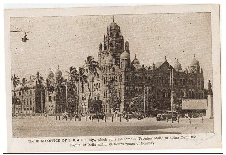 Vintage Postcard, Head Office Of B.B. & C. I. Rly., Which Runs The "Fontier Mail, Delhi, India (ref.# 2687se) - Inde