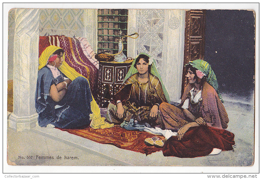 Tunis Tunisia Harem Woman Nargile Vintage Original Postcard Cpa Ak (W3_1865) - Sin Clasificación