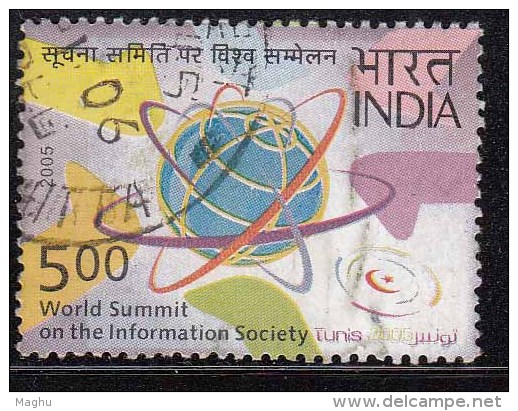 India Used 2005, UN World Summit On Information Scoiety, WSIS, Telecom, Globe,,  (image Sample) - Used Stamps