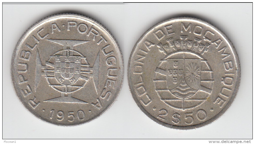 **** MOZAMBIQUE - PORTUGAL - 2,50 ESCUDOS 1950 - ARGENT - SILVER **** EN ACHAT IMMEDIAT !!! - Mozambique