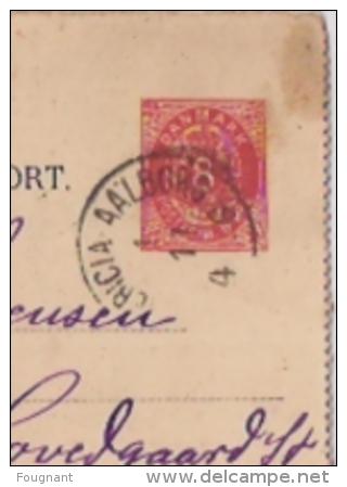 DANEMARK:1892:carte Lettre Avec Timbre Imprimé.Ayant Voyagé. - Briefe U. Dokumente