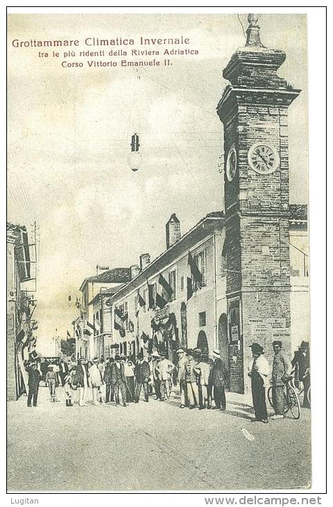 CARTOLINA - GROTTAMMARE CLIMATICA INVERNALE  - ANIMATA  -  VIAGGIATA NEL 1913 - Ascoli Piceno