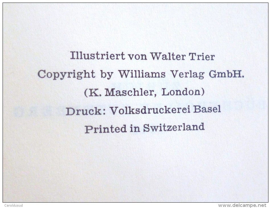 livre emil und die detektive - erich KASTNER - 1949 - BUCHERGILDE GUTENBERG ZURICH - illustré par WALTER TRIER