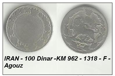 IRAN - 100 Dinar -KM 962 - 1318 - F - Agouz - Iran