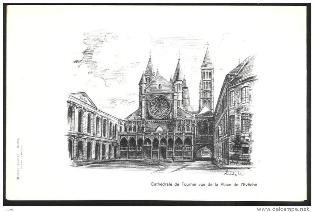 Belgique - CB062 - 2 Scan - Cathédrale De Tournai - N°1570 -  Feuillet Souvenir - Obl. 1er Jour - Gravures - - Cartas & Documentos