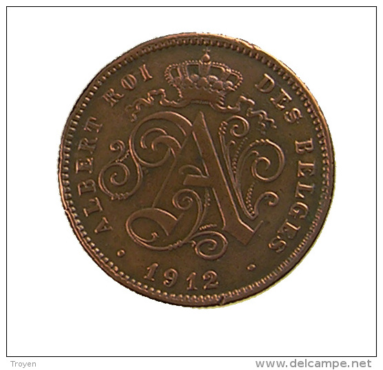 Belgique -  2 Cent. - 1912 - Cuivre - TTB - 2 Cents