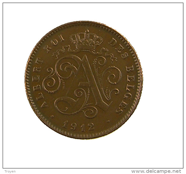 Belgique -  2 Cent. - 1912 - Cuivre - TTB - 2 Cent