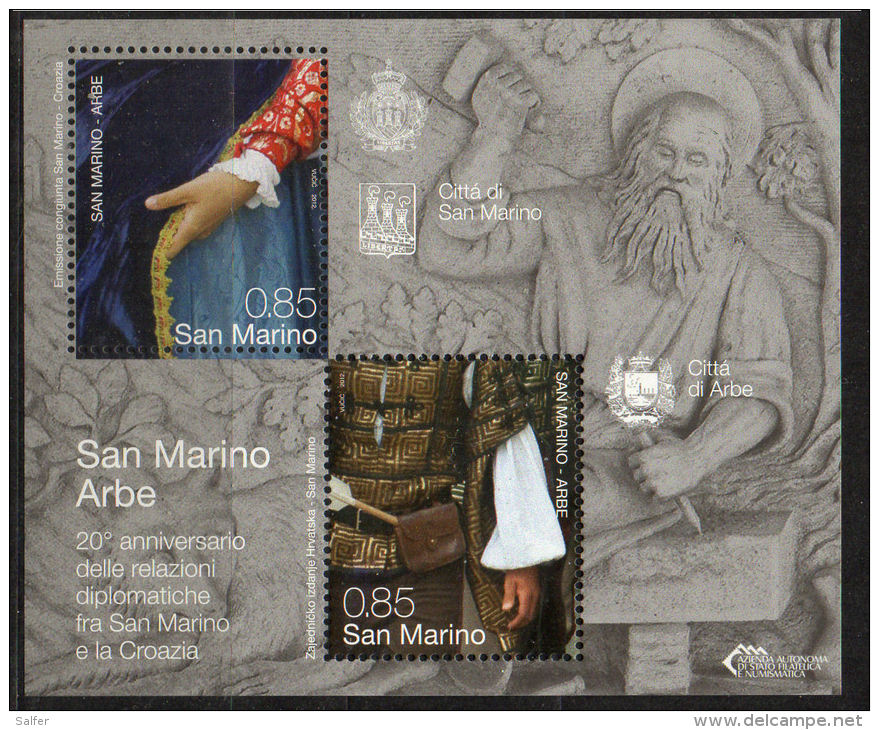 SAN MARINO  2012 Croazia-San Marino BF MNH - Unused Stamps