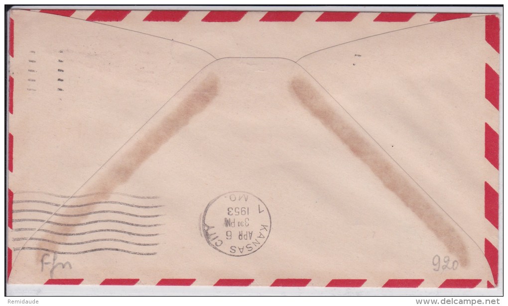 USA - 1953 - POSTE AERIENNE - ENVELOPPE AIRMAIL De FORT RILEY ( KANSAS ) -  FIRST FLIGHT - 2c. 1941-1960 Brieven