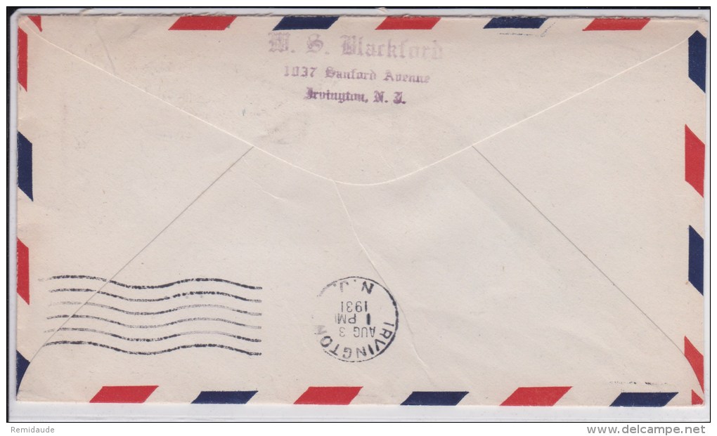 USA - 1931 - POSTE AERIENNE - ENVELOPPE AIRMAIL De SANTA FE ( NEW MEXICO ) -  FIRST FLIGHT AIR MAIL ROUTE AM 12  P.O.D - 1c. 1918-1940 Cartas & Documentos