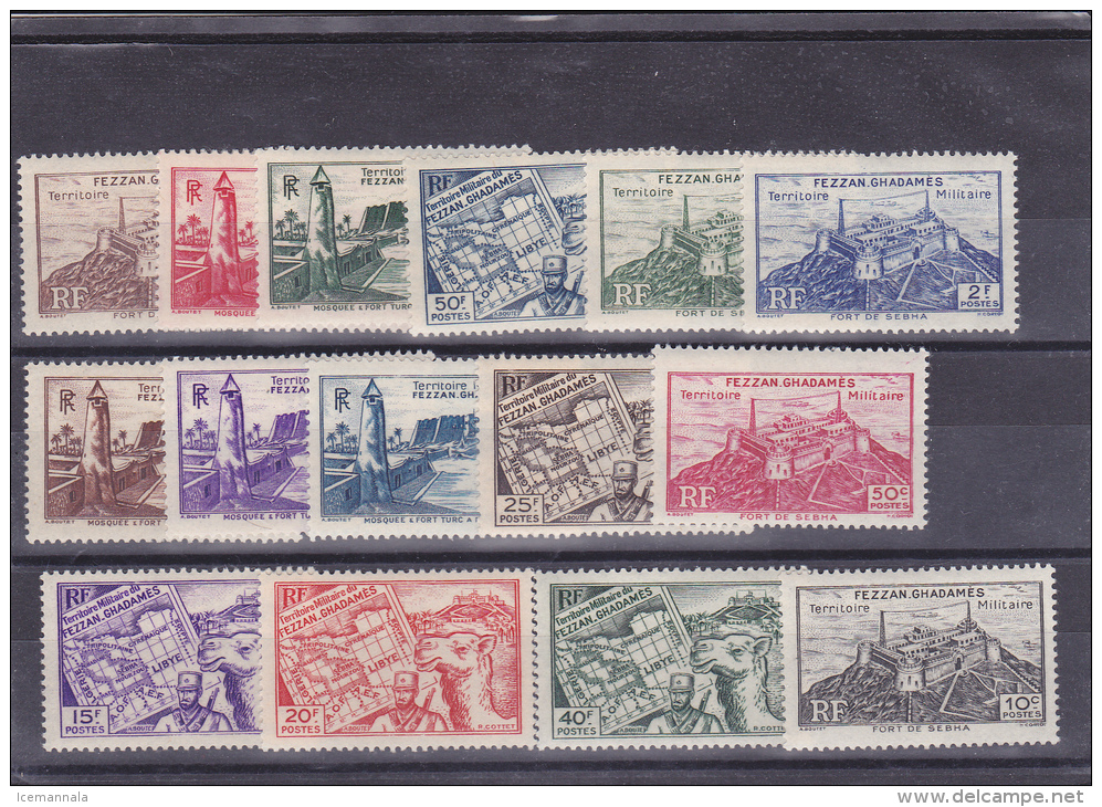 FEZZAN   YVERT  28/42   MH  * - Unused Stamps